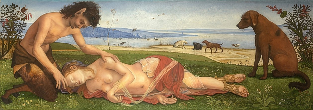 Bir satir, bir perinin yasını tutar. 1495 civarında by Piero di Cosimo