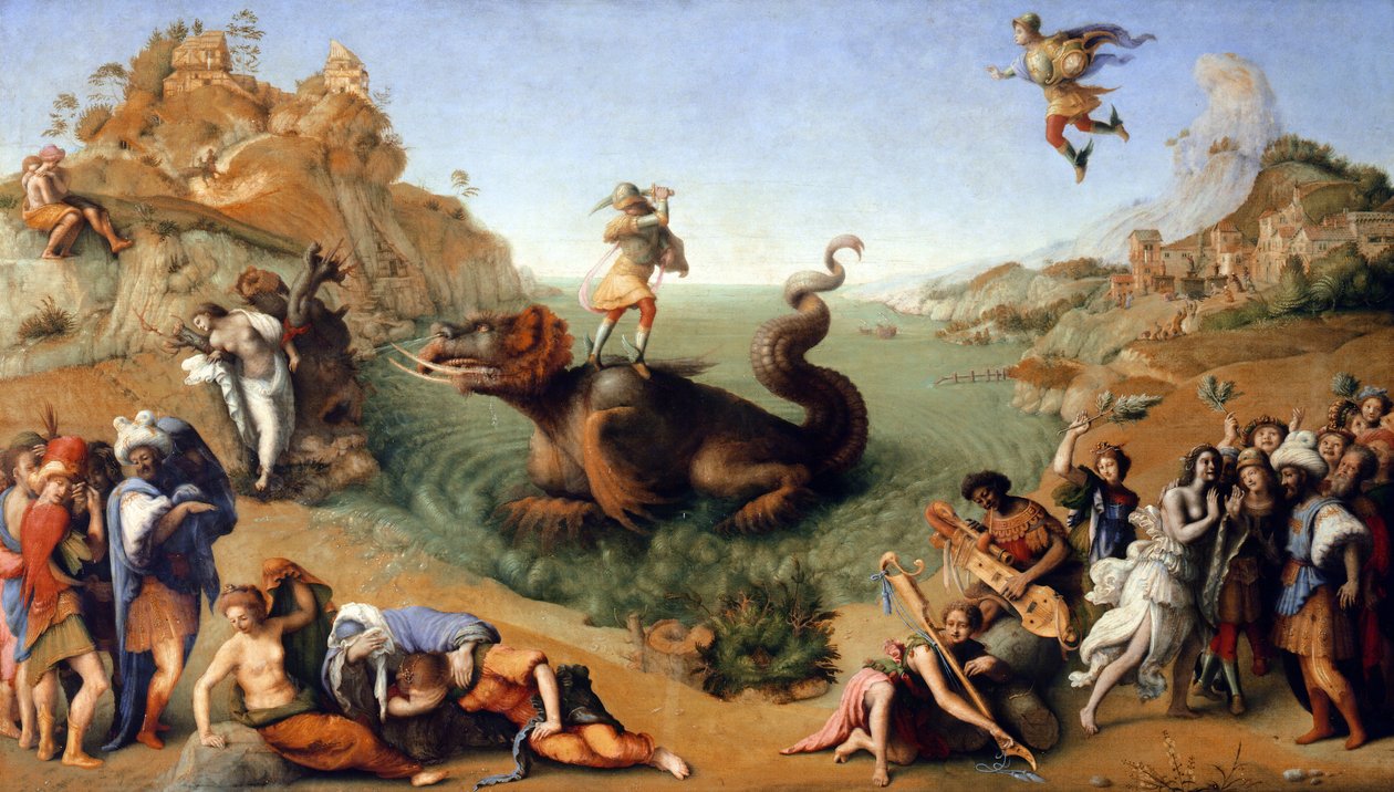 Perseus Freeing Andromeda (1510, tuval üzerine yağlı boya) by Piero di Cosimo