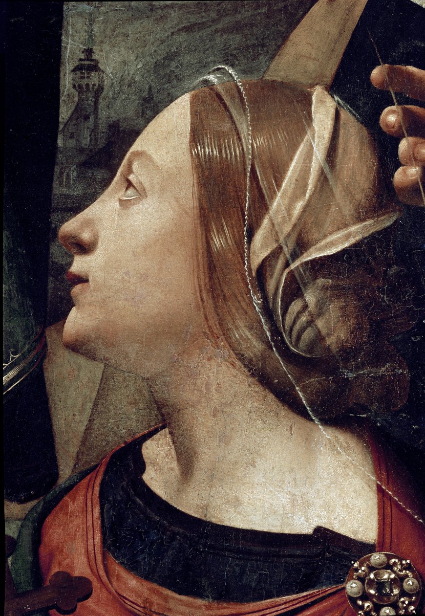 Antakyalı Aziz Margarita, 6 Aziz ile çevrili Immaculee anlayışının detayı. (Tuval üzerine yağlı boya, c. 1505) by Piero di Cosimo