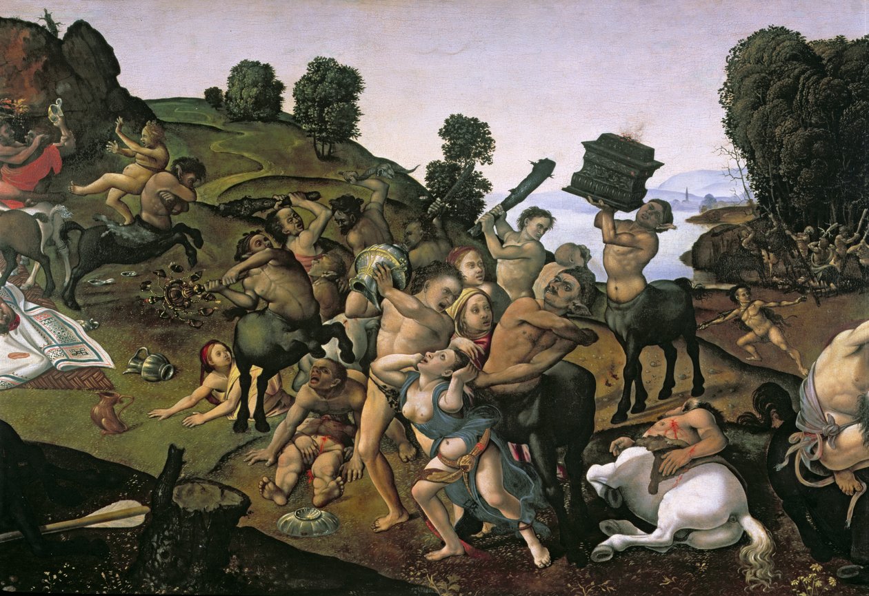 Lapithler ve Centaurlar Arasındaki Dövüş, (Lapitlere saldıran Centaurların detayı) c.1490