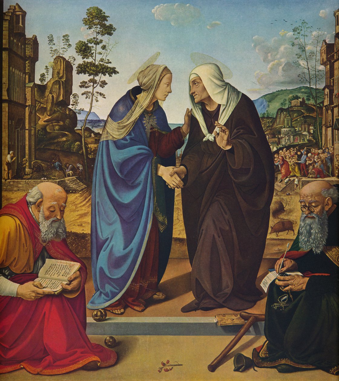 Aziz Nicholas ve Anthony Abbot ile Ziyaret, c1489-1490 by Piero di Cosimo