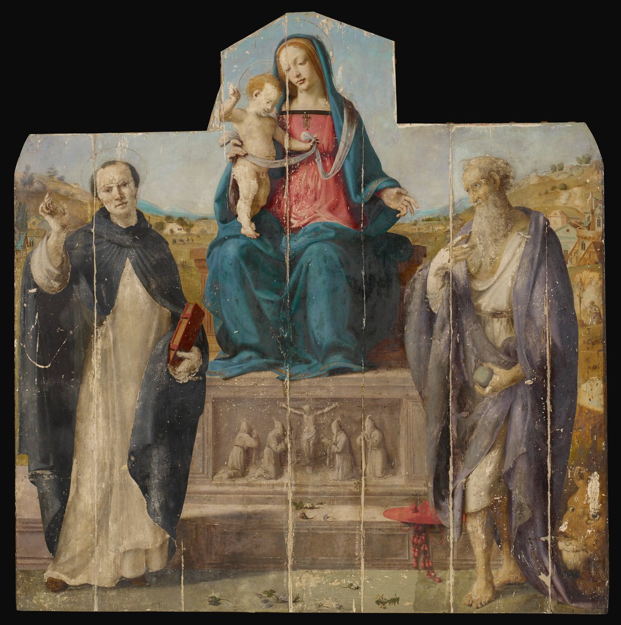 Aziz Vincent Ferrer ve Jerome ile Bakire ve Çocuk by Piero di Cosimo