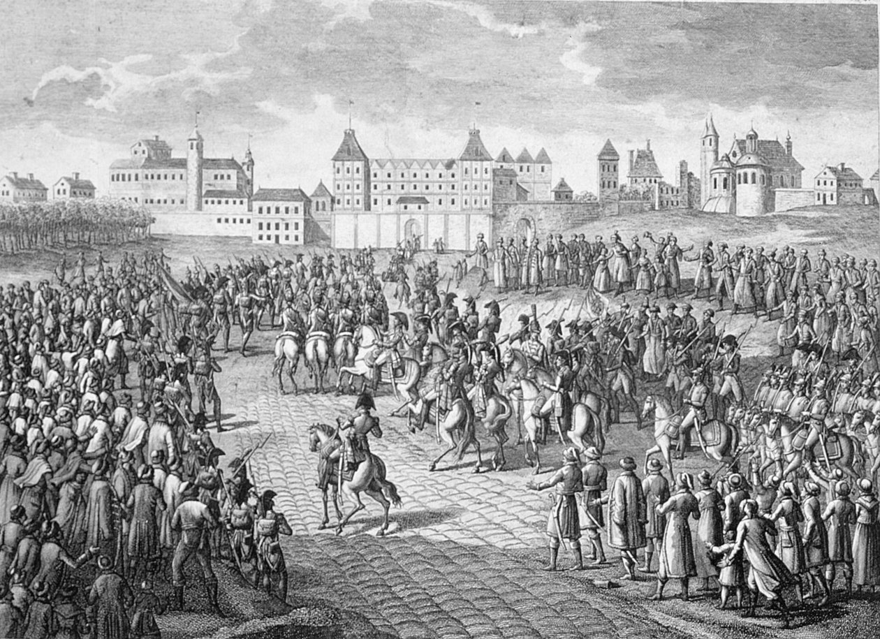 Triumphant Entry of the French into Warsaw, 28th November 1806  by Pierre Adrien Le Beau