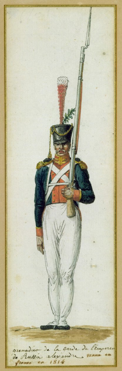 Grenadier Alexander I (1777-1825) 1814 yılında Fransa