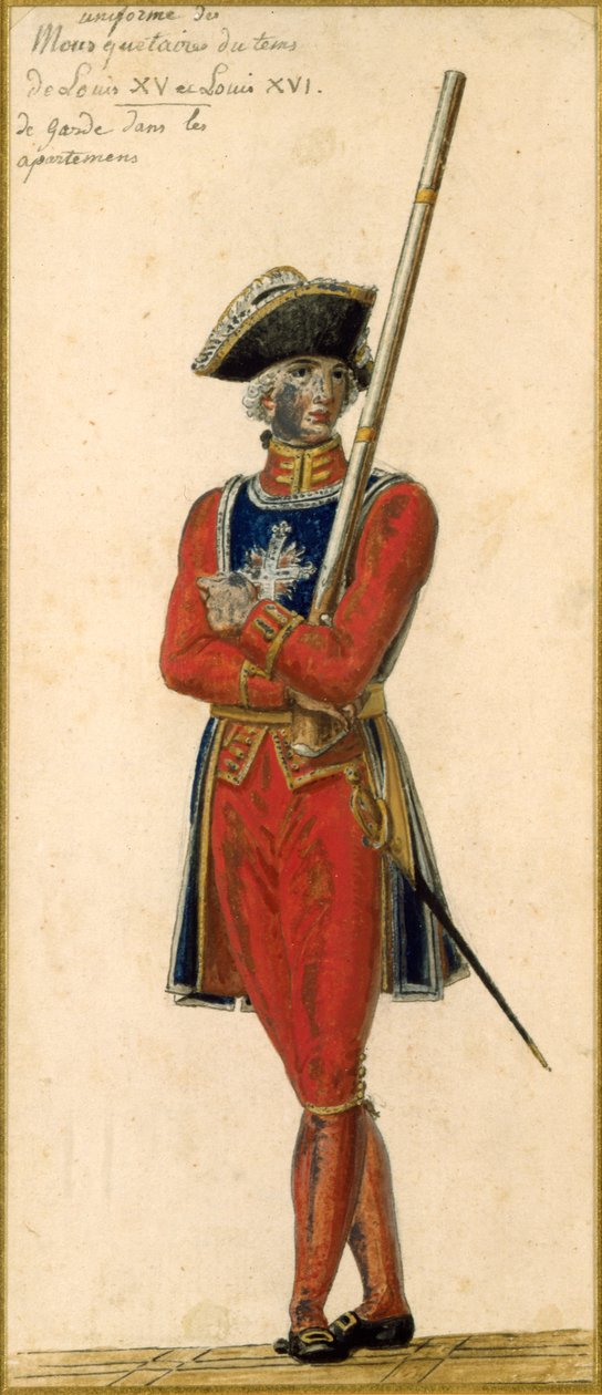 Louis XV (1715-74) ve Louis XVI (1754-93) döneminden kalma silahşör by Pierre Antoine Lesueur