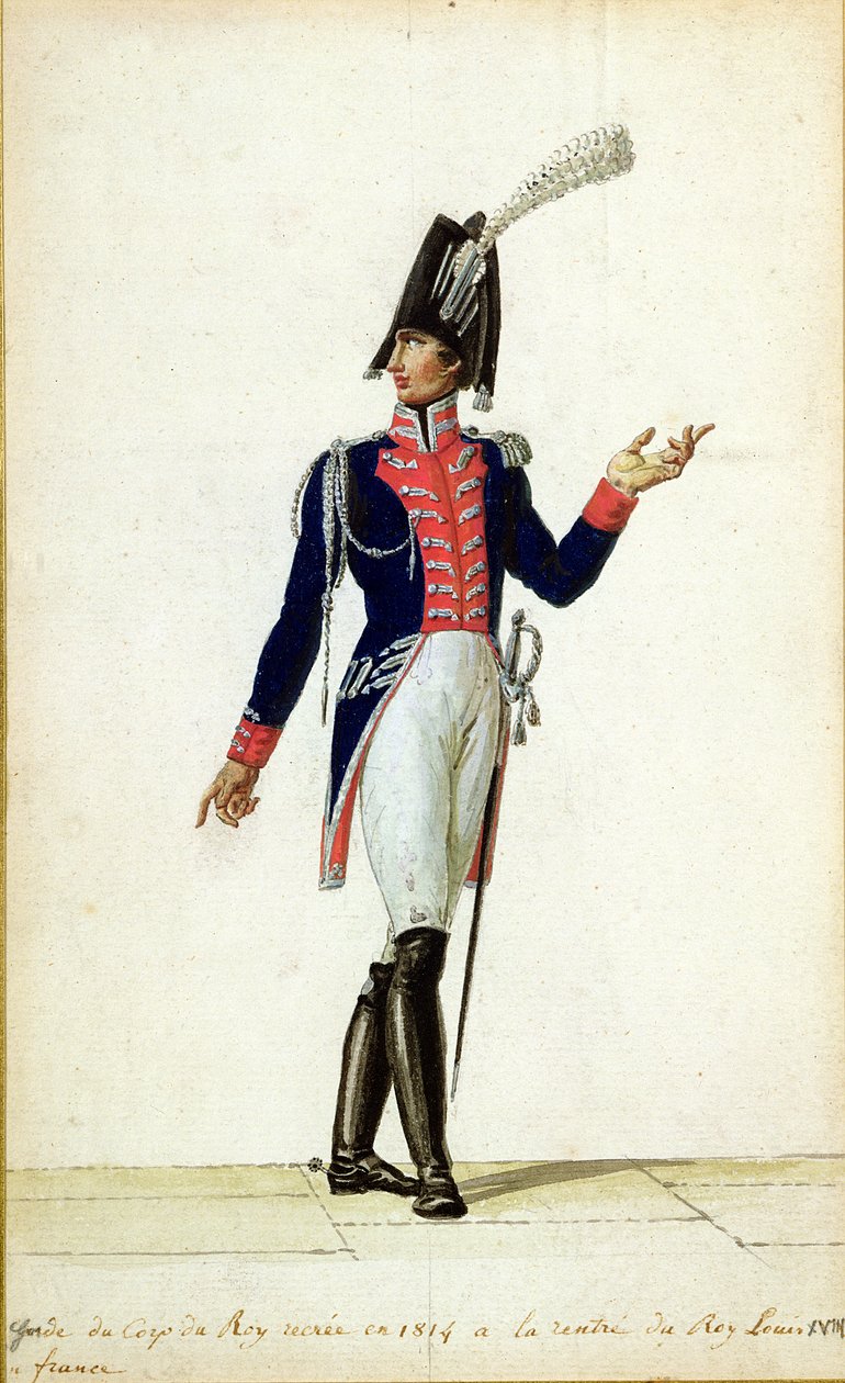 Officer of the Garde du Corps of King Louis XVIII (1755-1824) in 1814  by Pierre Antoine Lesueur