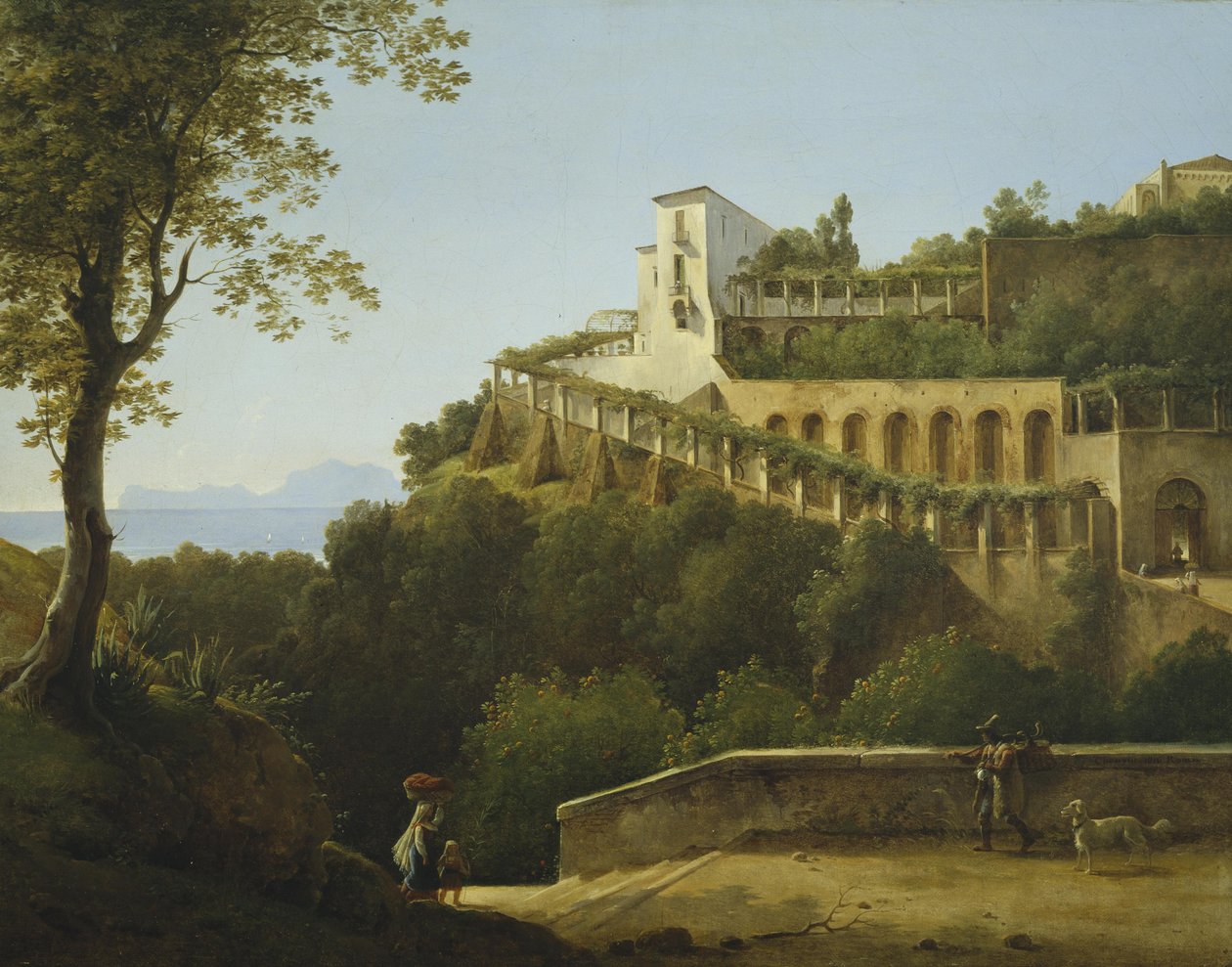 Napoli yakınlarındaki Capri manzaralı manastır by Pierre Athanase Chauvin
