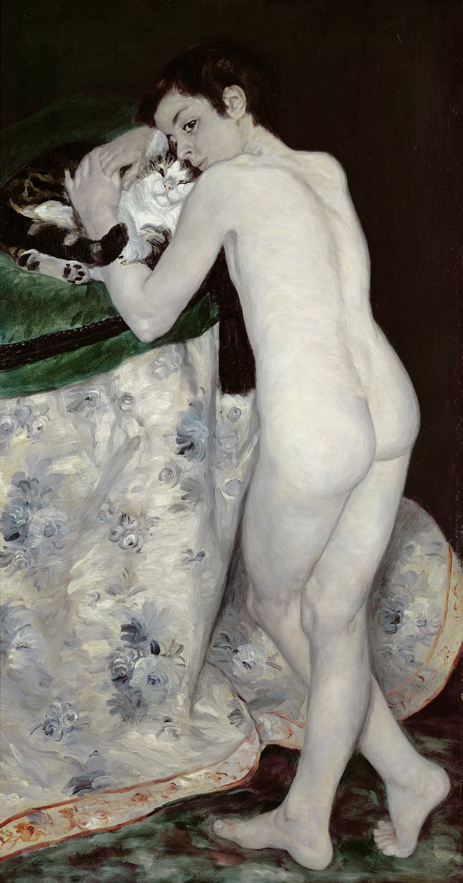 Kedili Bir Çocuk, 1868 by Pierre Auguste Renoir