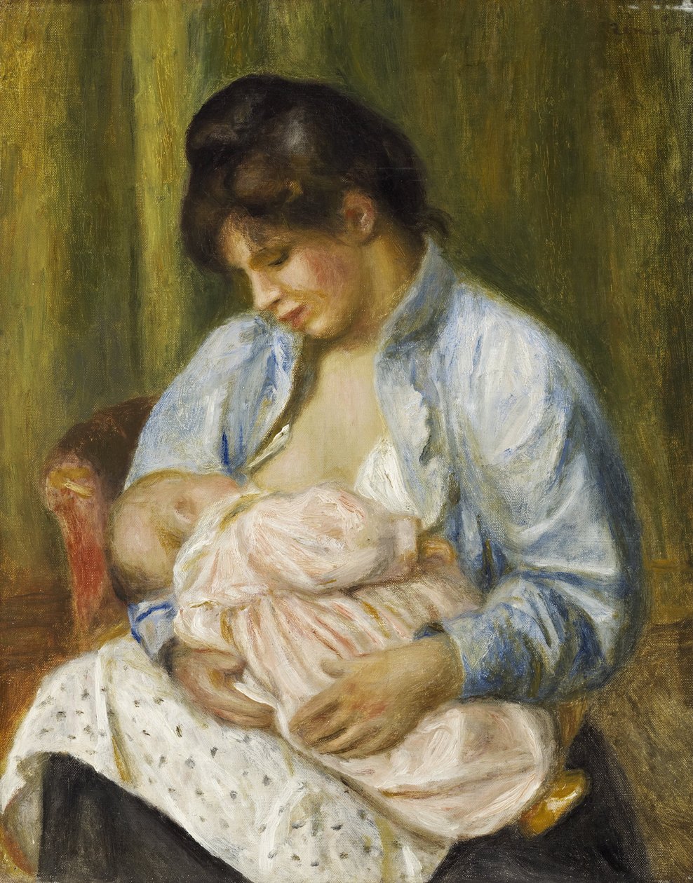 Çocuğu Emziren Kadın by Pierre Auguste Renoir