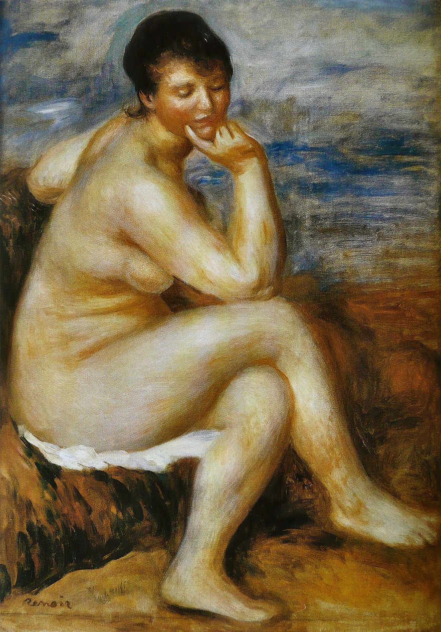 kayada yıkanan by Pierre Auguste Renoir