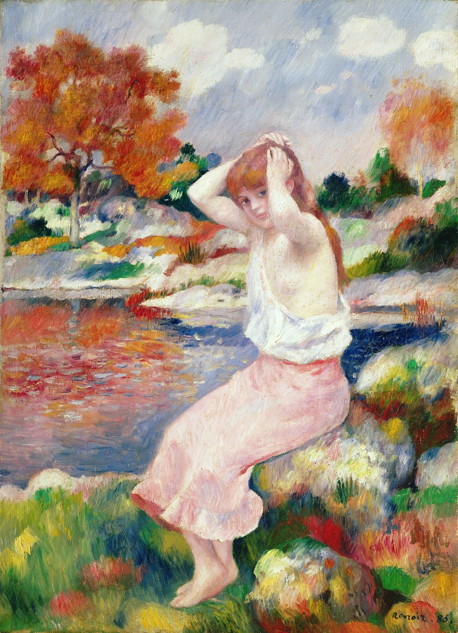yüzücü, 1885 by Pierre Auguste Renoir