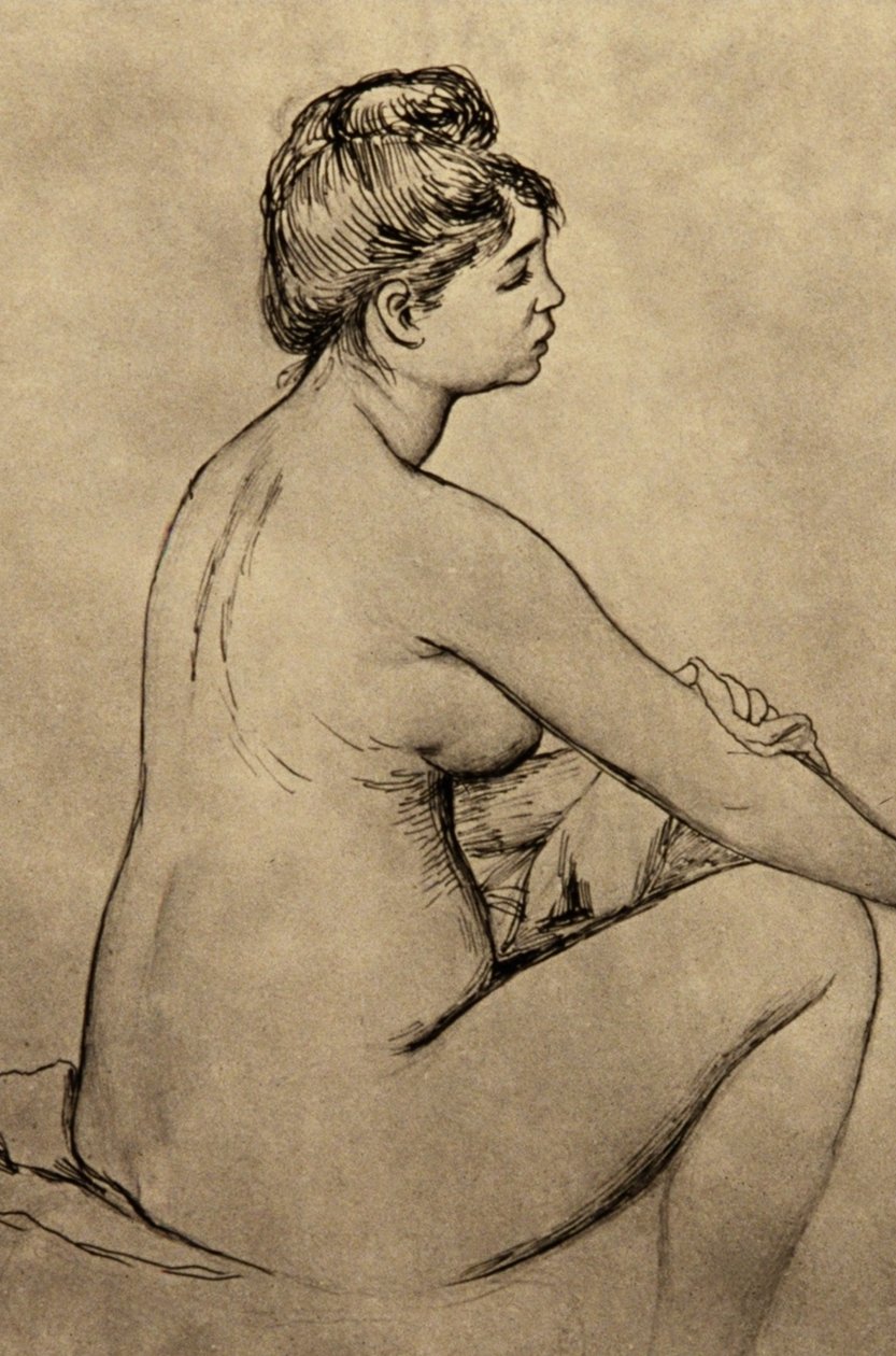 banyocu kendini kurutma by Pierre Auguste Renoir