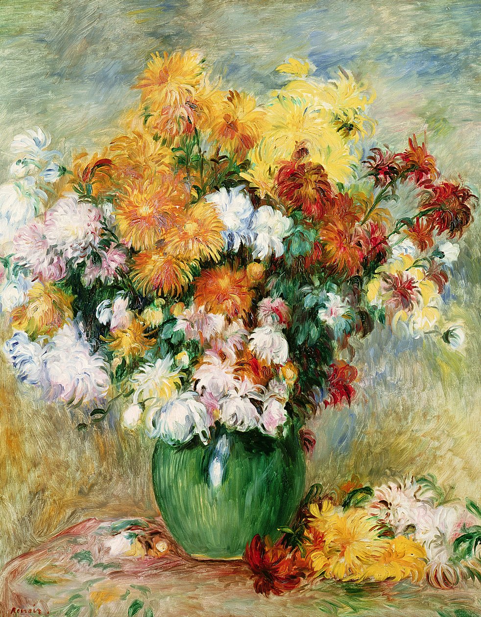 Krizantem Buketi, c.1884 by Pierre Auguste Renoir