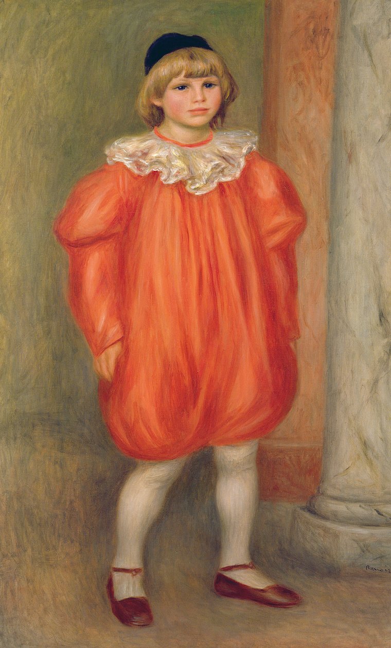 Claude Renoir in a clown costume, 1909  (also see 287546) by Pierre Auguste Renoir