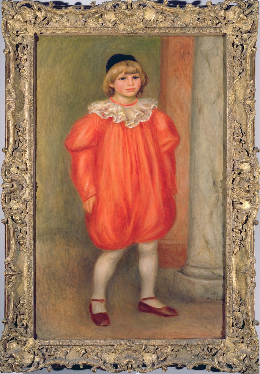 Claude Renoir bir palyaço kostümü içinde, 1909 (ayrıca bkz. 869806) by Pierre Auguste Renoir