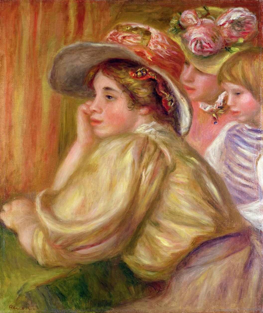Coco ve iki hizmetçi, 1910 by Pierre Auguste Renoir