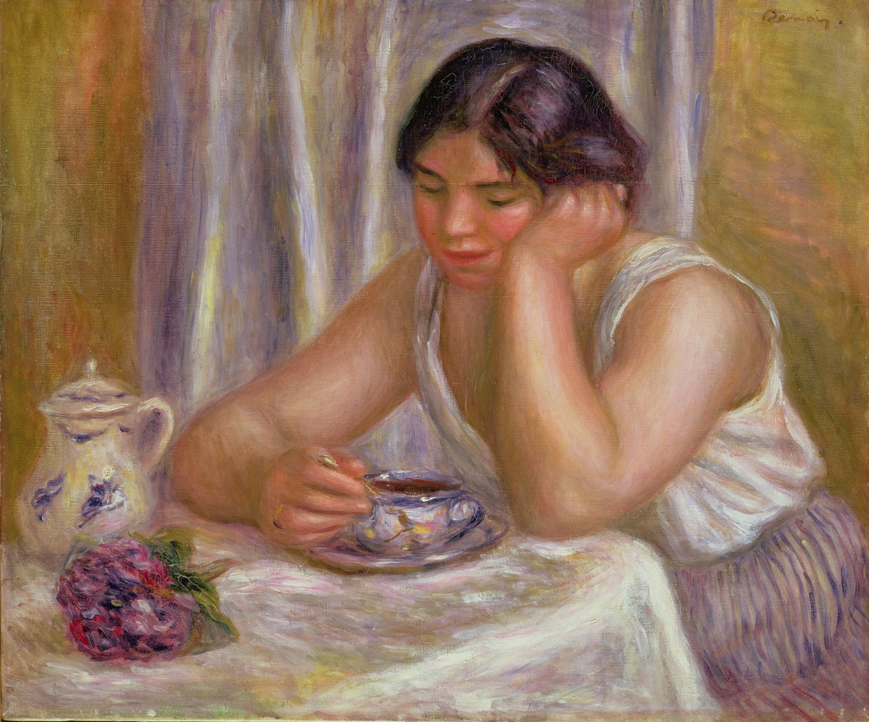 bir fincan çikolata by Pierre Auguste Renoir