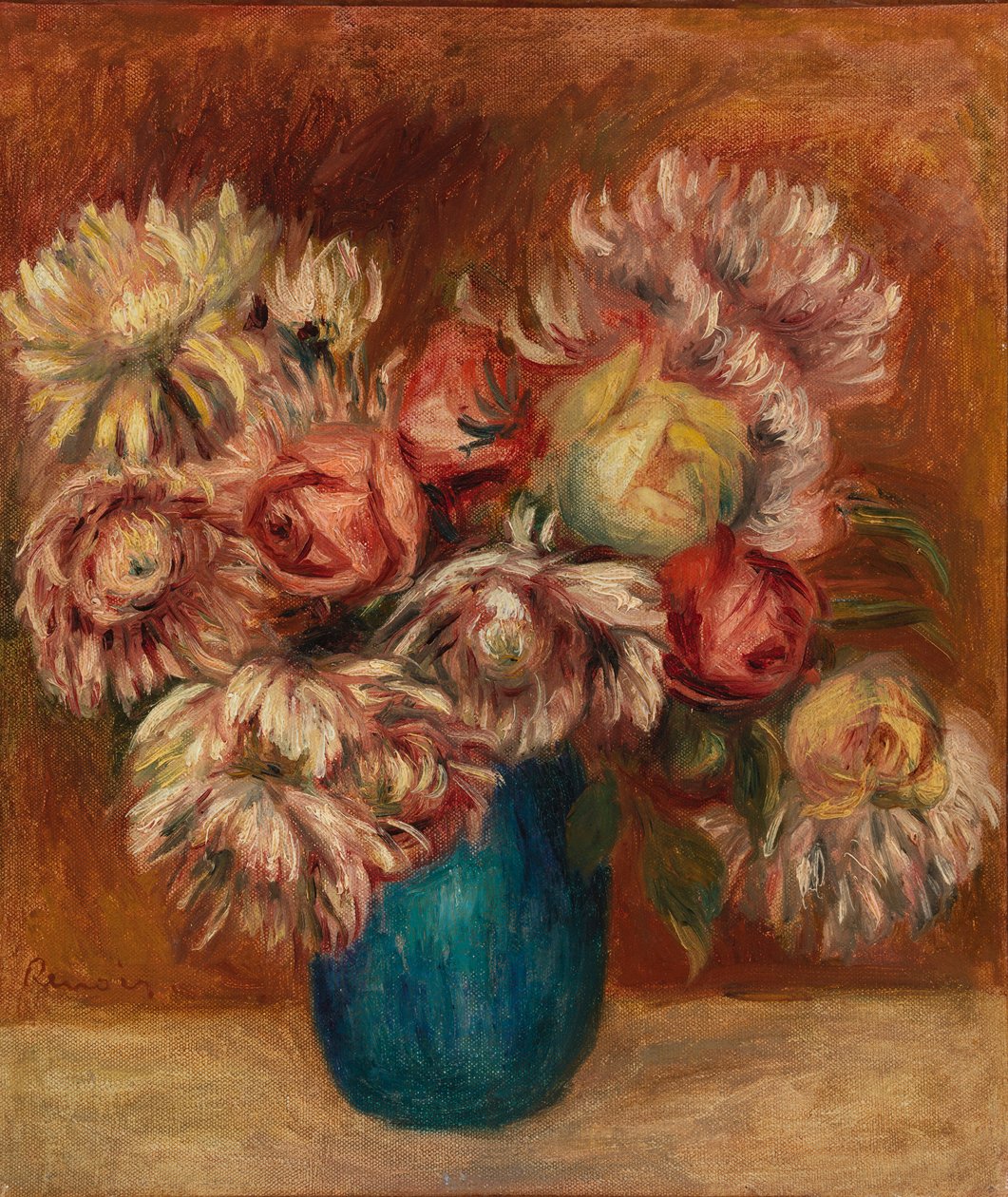 Yeşil Vazoda Çiçekler by Pierre Auguste Renoir