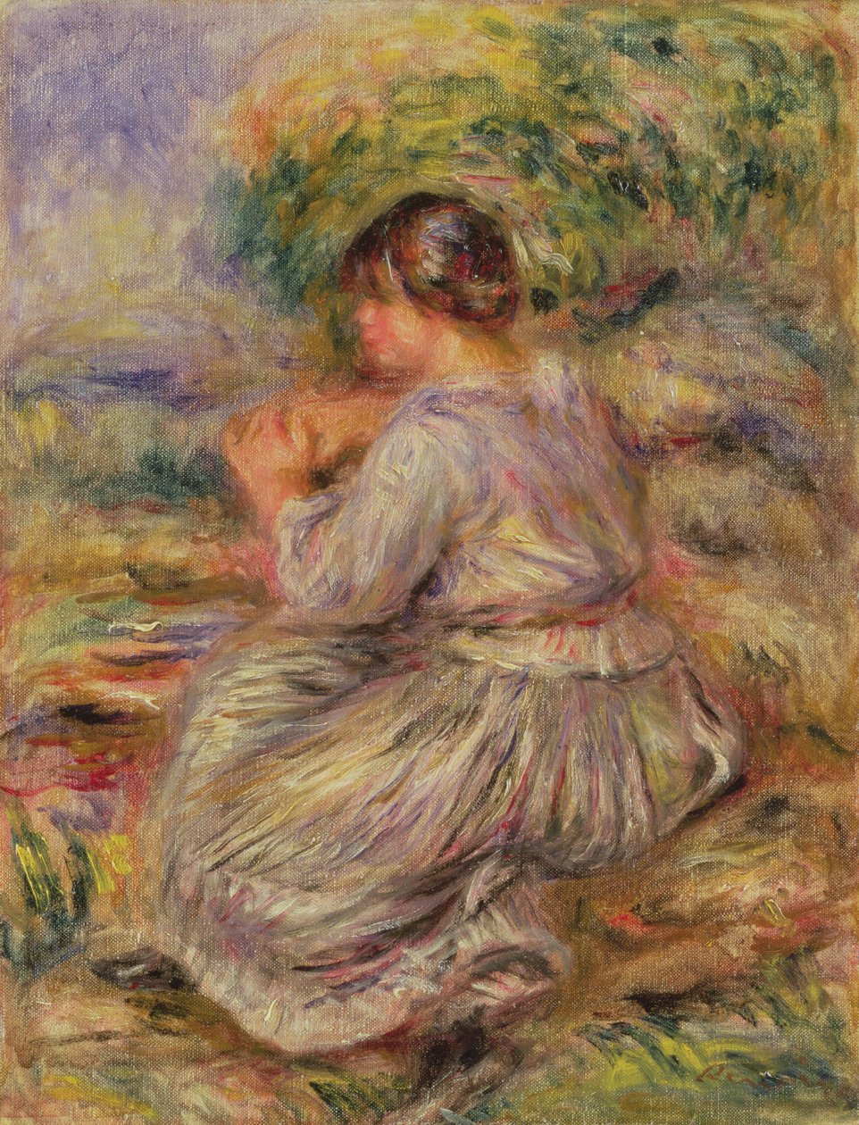 Manzaradaki Kız, c.1914 by Pierre Auguste Renoir