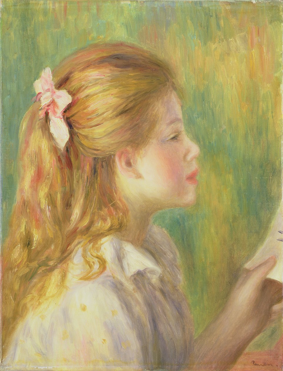 Profil Okumada Kız by Pierre Auguste Renoir
