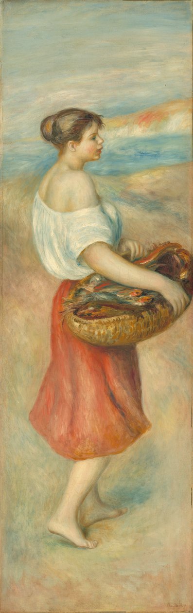 Balık Sepetli Kız, 1889 dolayları by Pierre Auguste Renoir