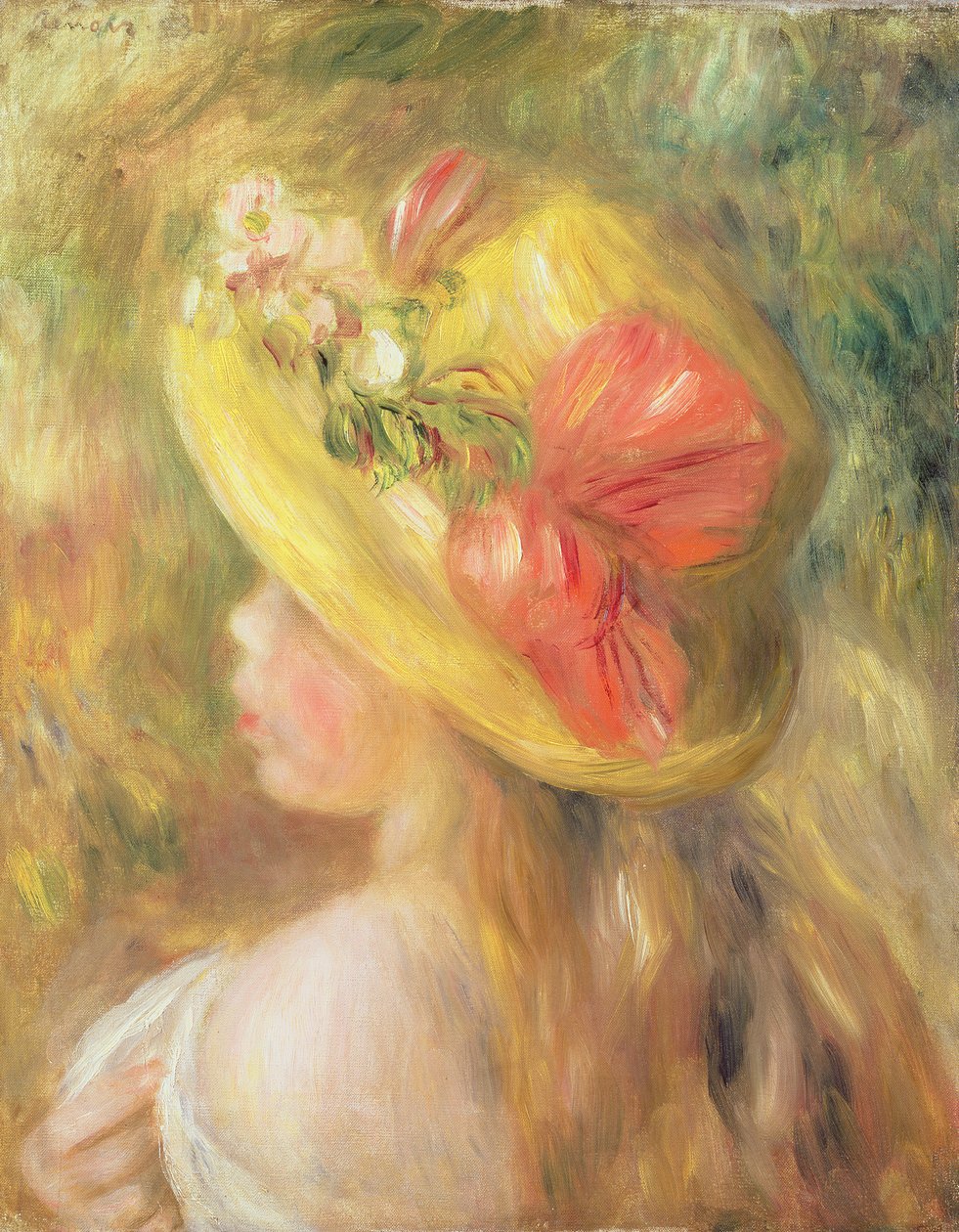 Şapkalı Kızın Başı, 1893 by Pierre Auguste Renoir