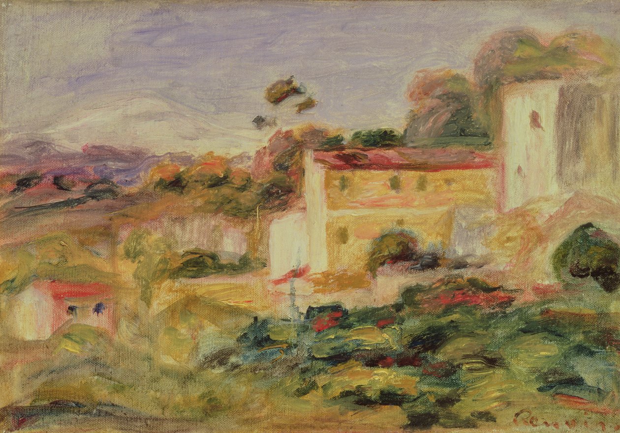 Evler ile Peyzaj by Pierre Auguste Renoir