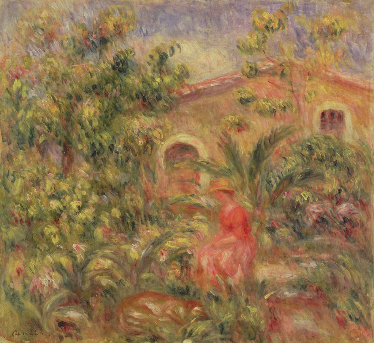 Kadın ve Köpek Manzarası, 1917 by Pierre Auguste Renoir