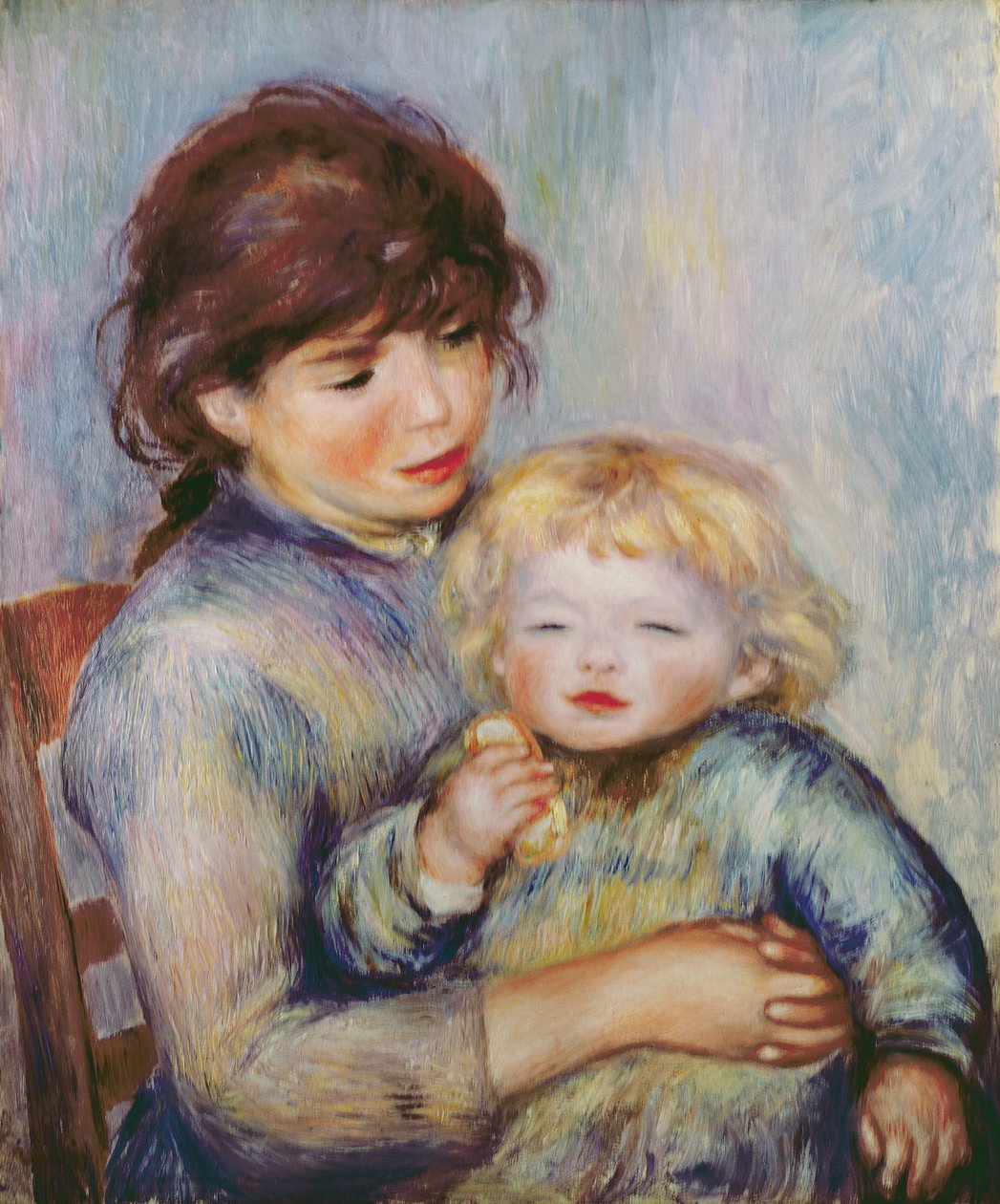 Annelik veya Bisküvili Çocuk, 1887 by Pierre Auguste Renoir