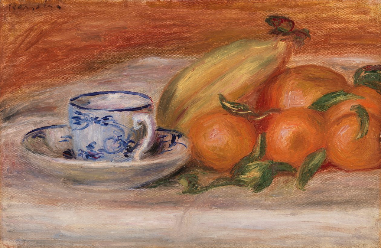 Portakal, Muz ve Çay Fincanı by Pierre Auguste Renoir
