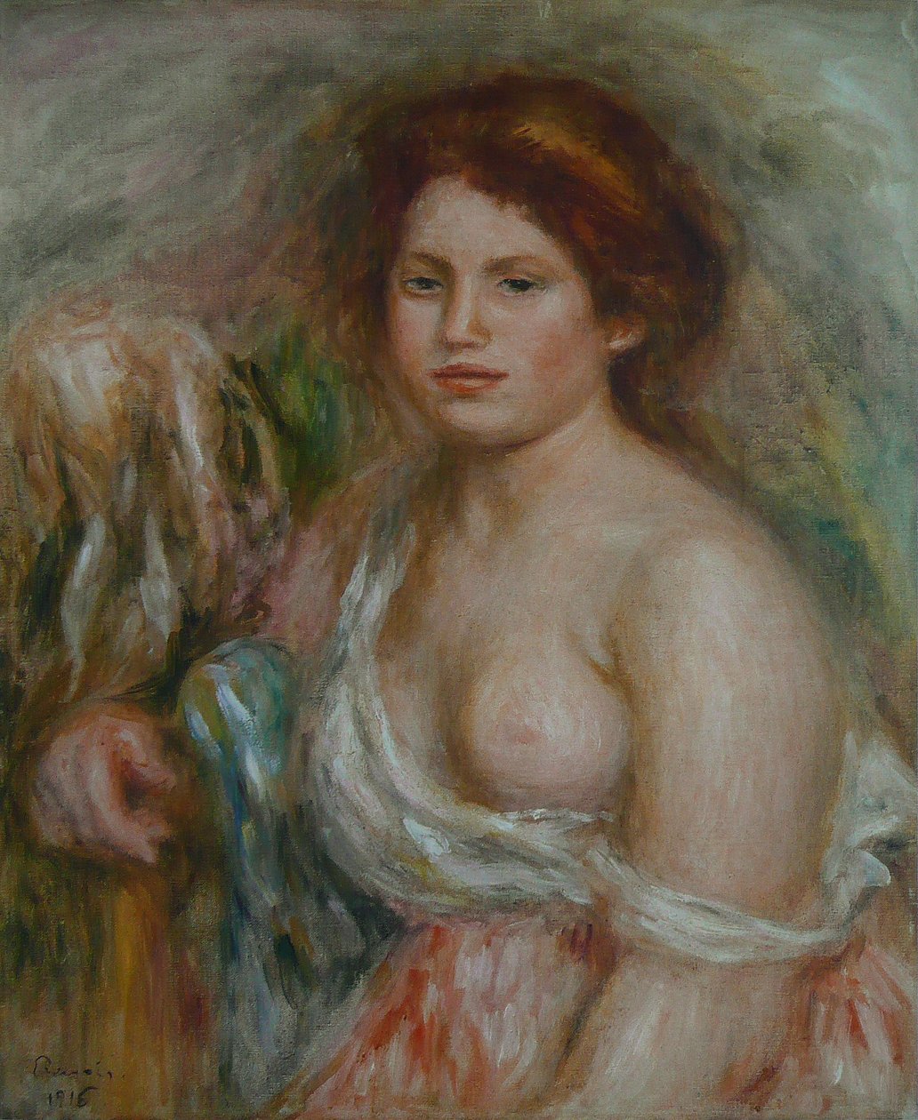 Bir modelin büst portresi by Pierre Auguste Renoir