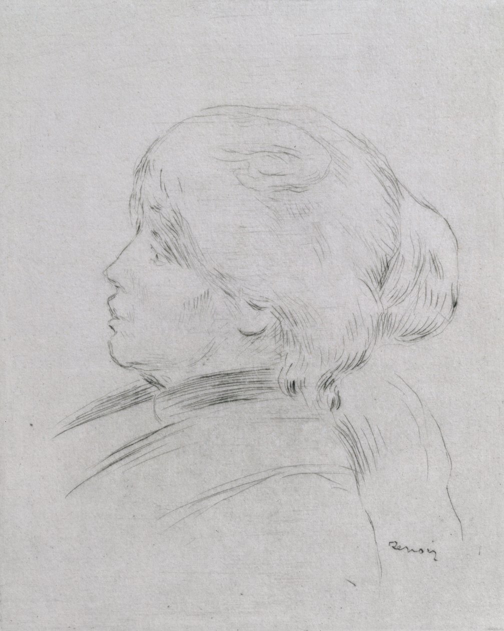 Berthe Morisot (1841-95) 1892-3, pub. 1924 (kuru nokta) by Pierre Auguste Renoir