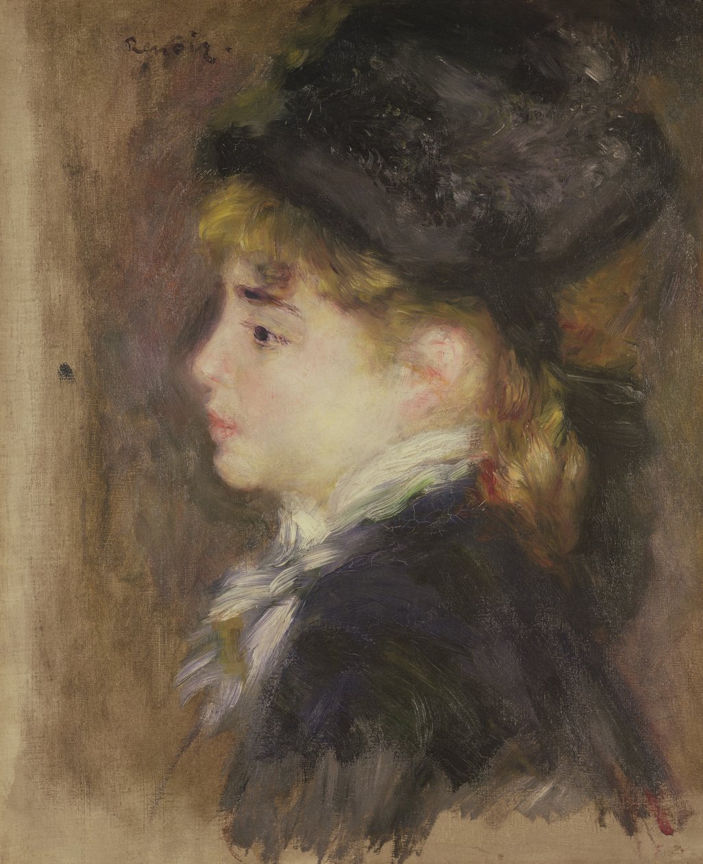 Bir kadının portresi, muhtemelen Margot, c.1876-78 by Pierre Auguste Renoir