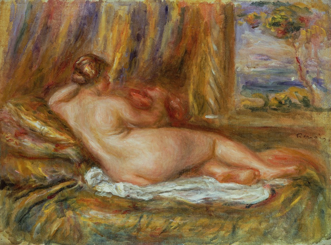 uzanmış çıplak by Pierre Auguste Renoir