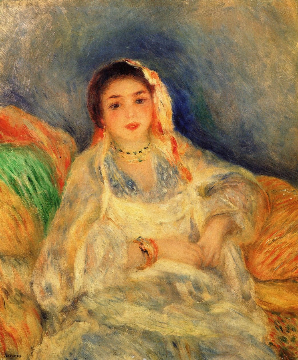Oturan Cezayirli Kadın by Pierre Auguste Renoir