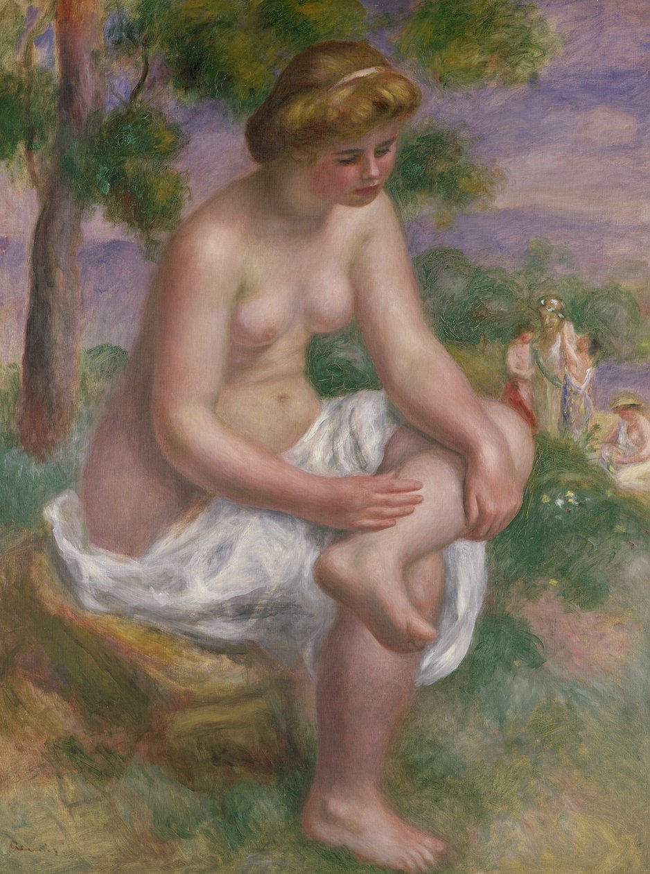 Bir Manzarada Oturan Yüzücü veya Eurydice, 1895-1900 by Pierre Auguste Renoir