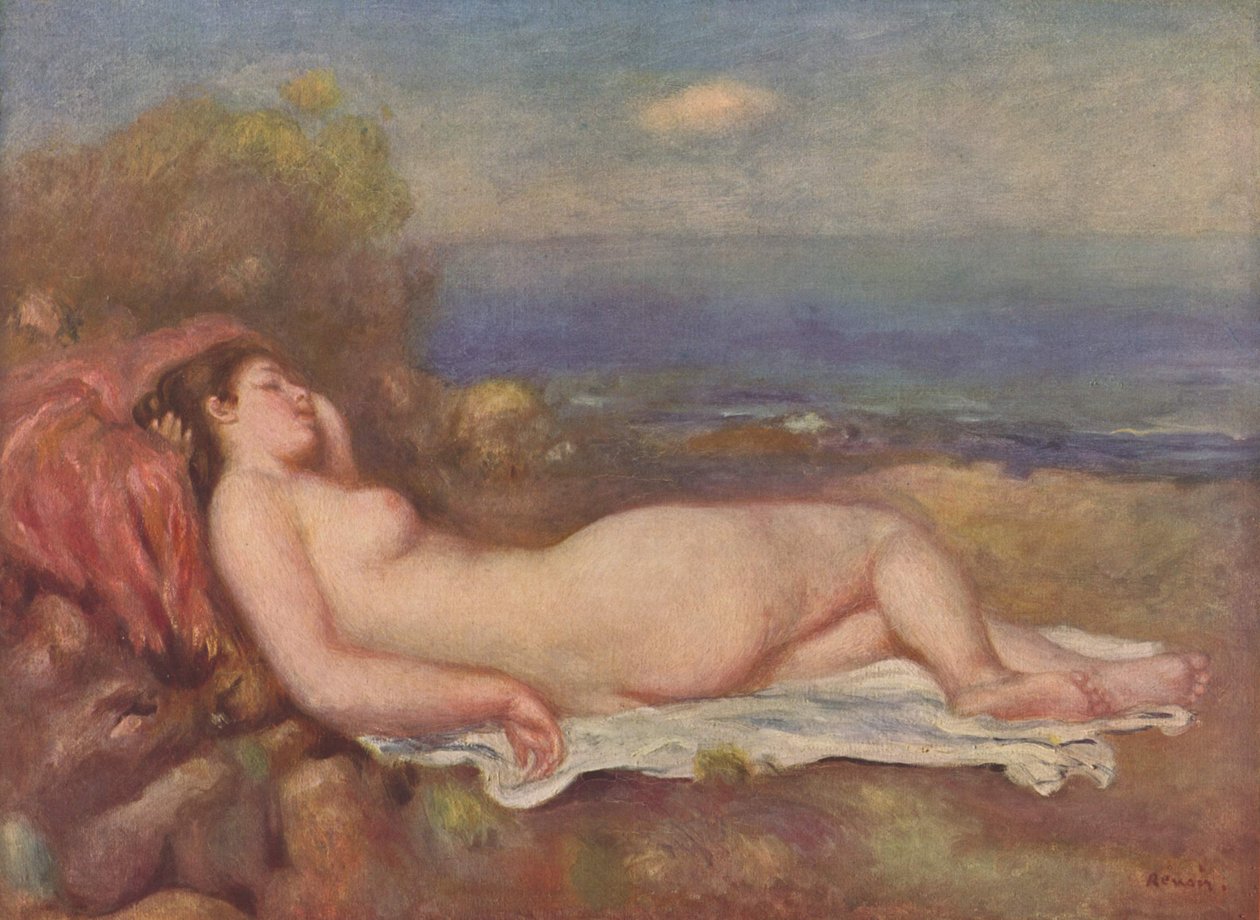 deniz kenarında uyumak by Pierre Auguste Renoir