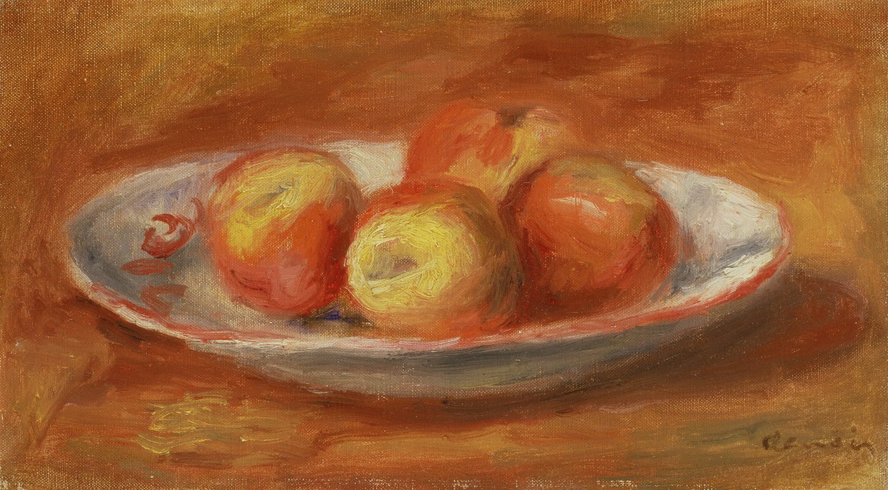 Bir Tabakta Dört Elmalı Natürmort, 1914 by Pierre Auguste Renoir