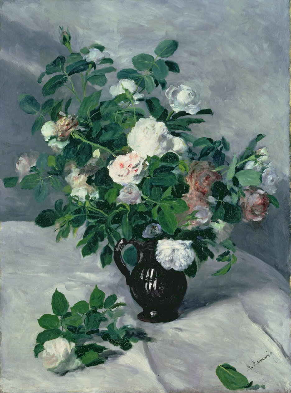 Güllü Natürmort, 1866 dolayları by Pierre Auguste Renoir