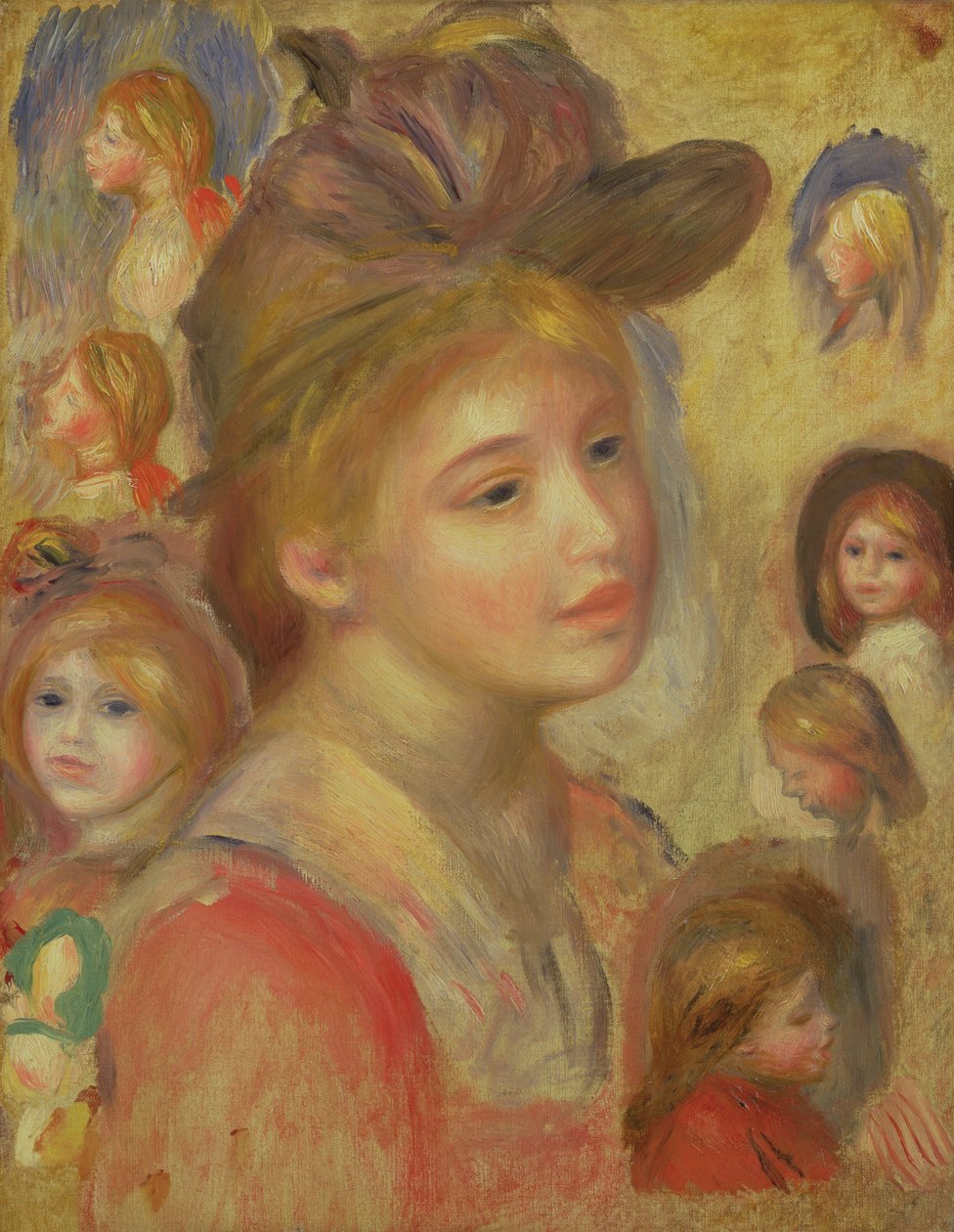 Kız Kafaları Çalışmaları, 1893 by Pierre Auguste Renoir
