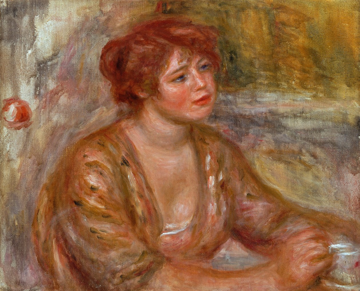 The Cup of Coffee, Portrait of Andree (called Dede) 1917  by Pierre Auguste Renoir