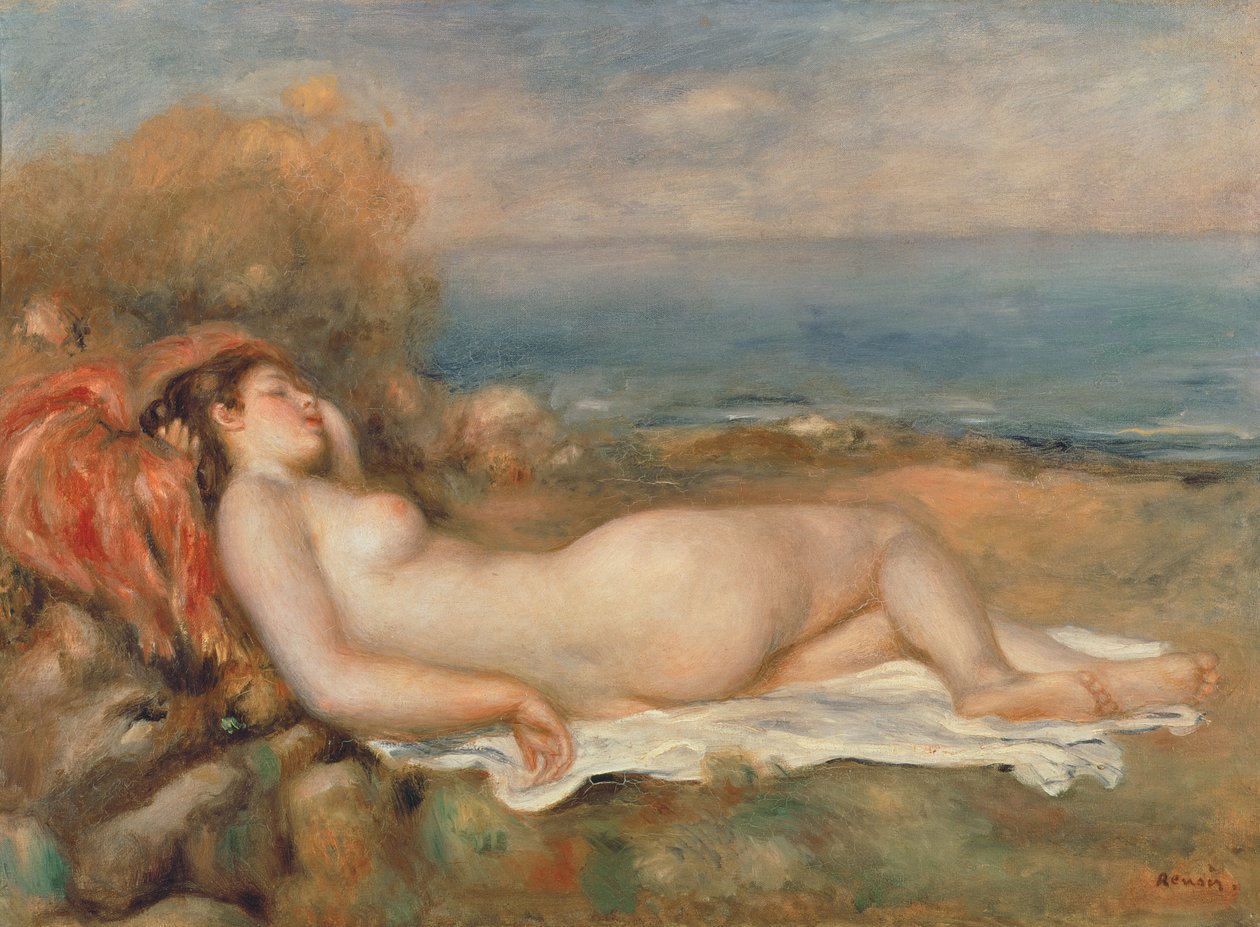 çimenlerde çıplak by Pierre Auguste Renoir