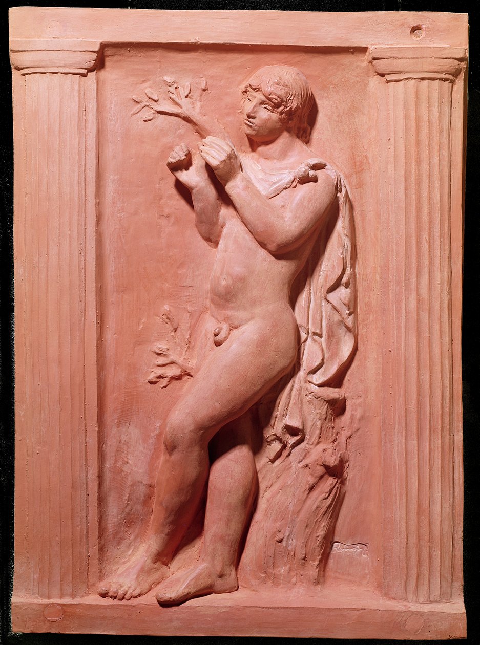 The fluteplayer, 1918 (terracotta) by Pierre Auguste Renoir