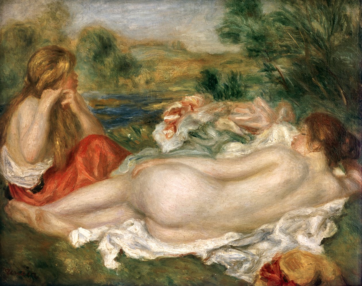 İki Banyo Yapan Kişi, 1896 by Pierre Auguste Renoir