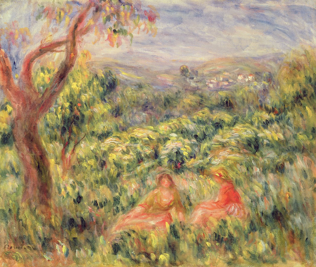 Çalıların Arasında İki Kız, 1916 by Pierre Auguste Renoir
