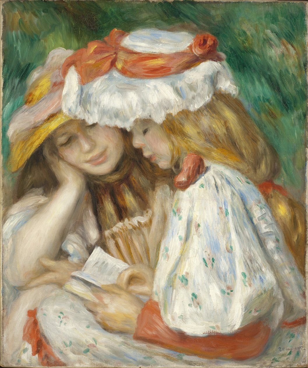 İki Kız Okuma, 1890-1 by Pierre Auguste Renoir
