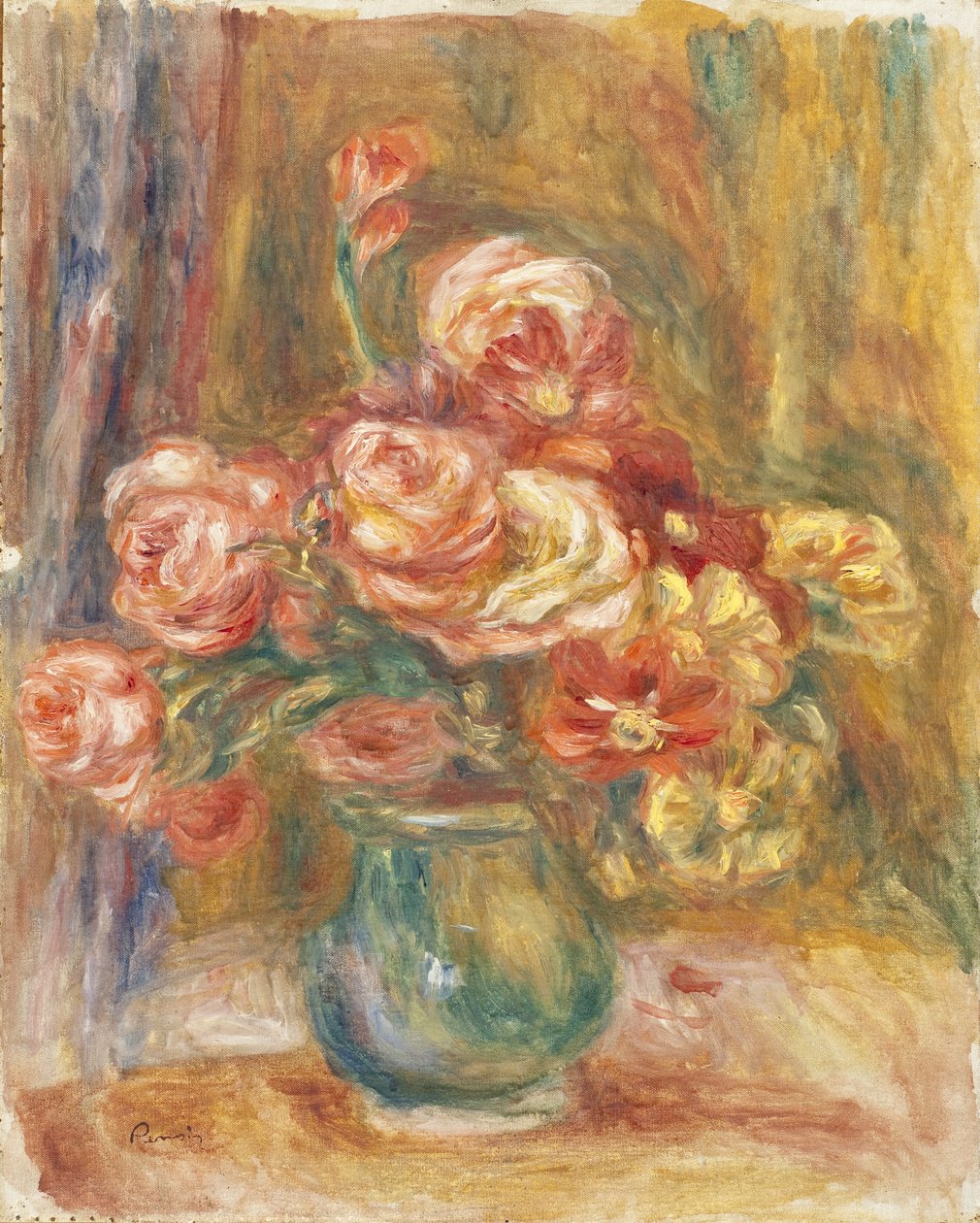 Vase of Roses, 1890-1900  by Pierre Auguste Renoir