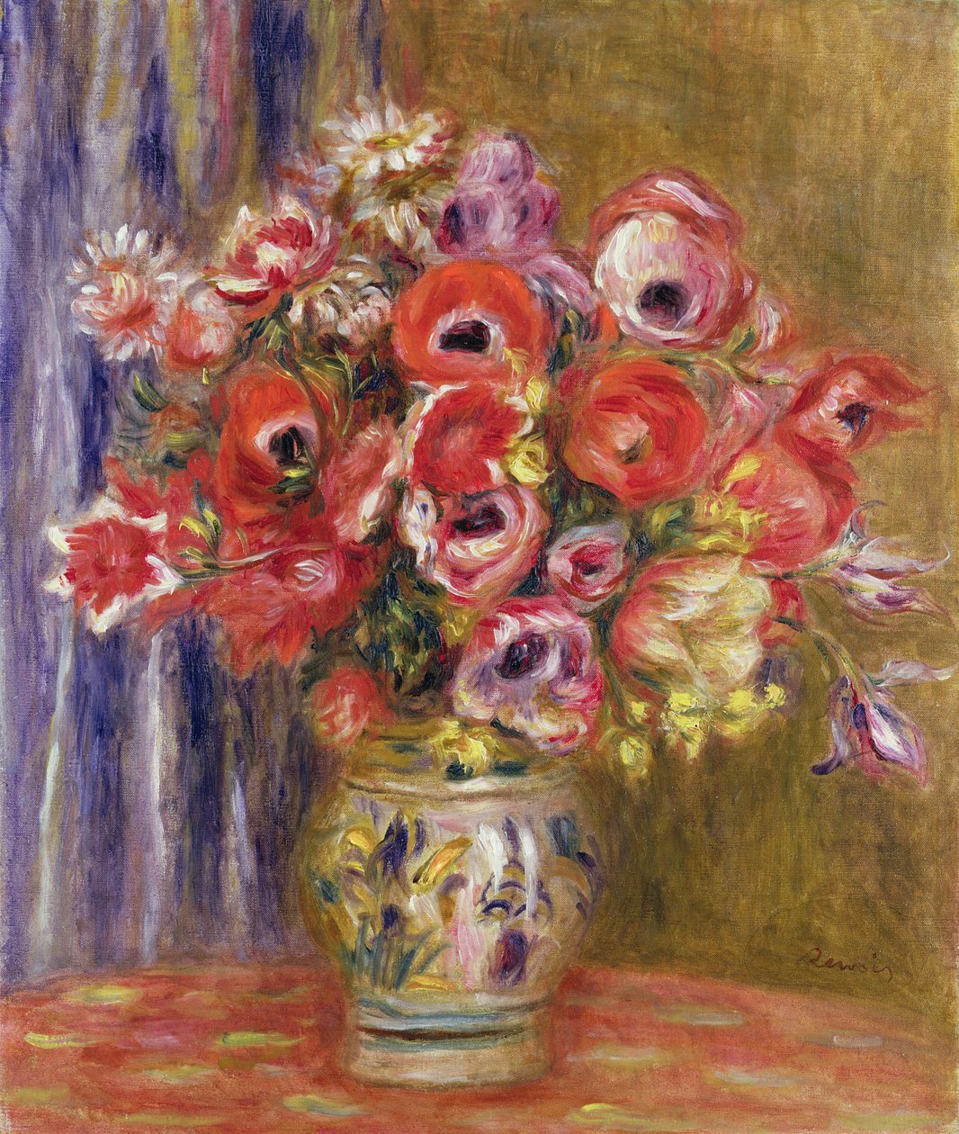 Vase of Tulips and Anemones, c.1895 by Pierre Auguste Renoir