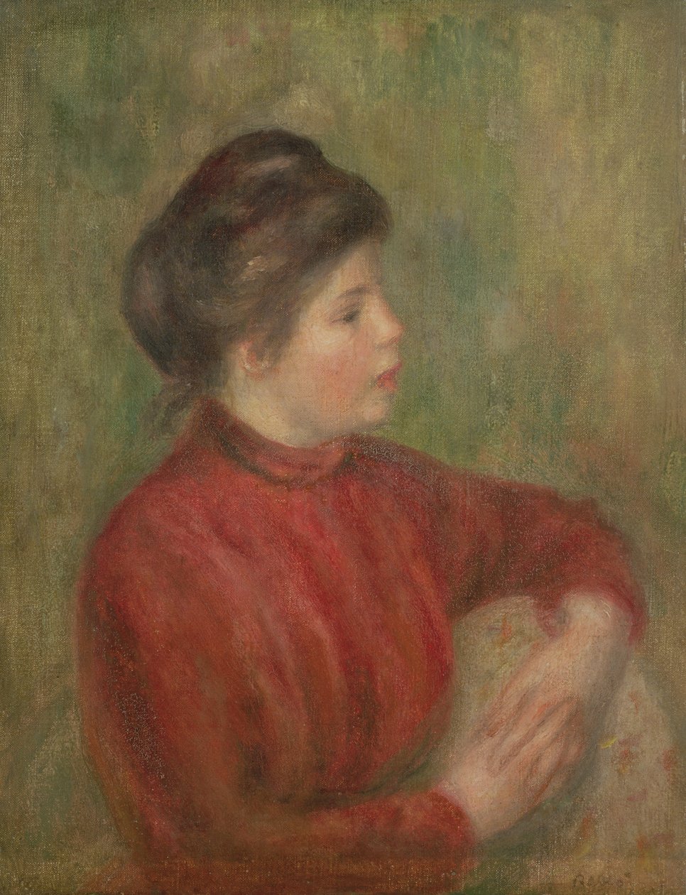 Ellerini Sandalyeye Yaslayan Kadın, 1891 by Pierre Auguste Renoir