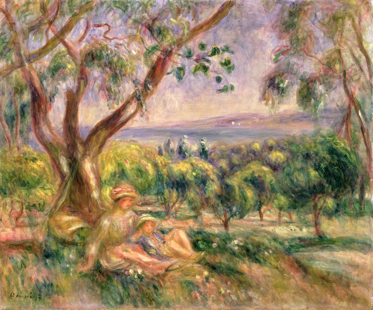 Ağacın Altında Kadın ve Çocuk, 1910 dolayları by Pierre-Auguste Renoir